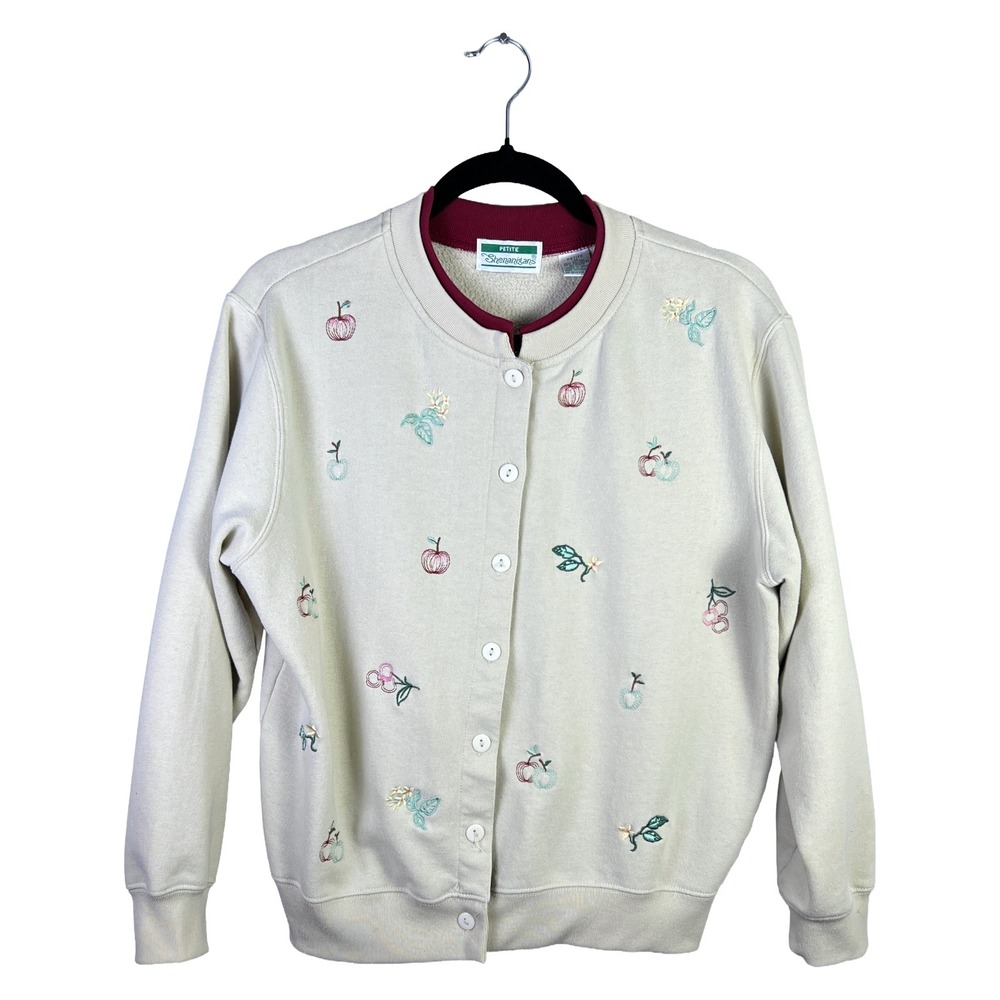 Vintage Shenanigans Cardigan Sweatshirt Women Petite Medium Cottagecore